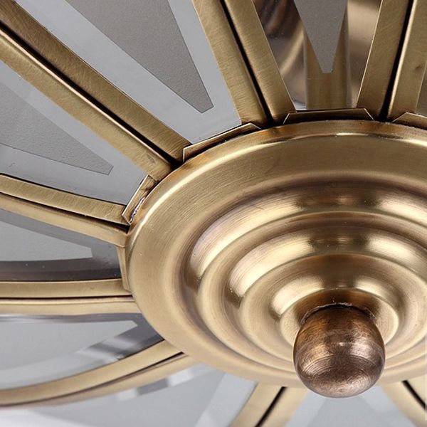 Colonial Classic Ceiling Fixture Copper Bowl Ceiling Light with White Glass Shade