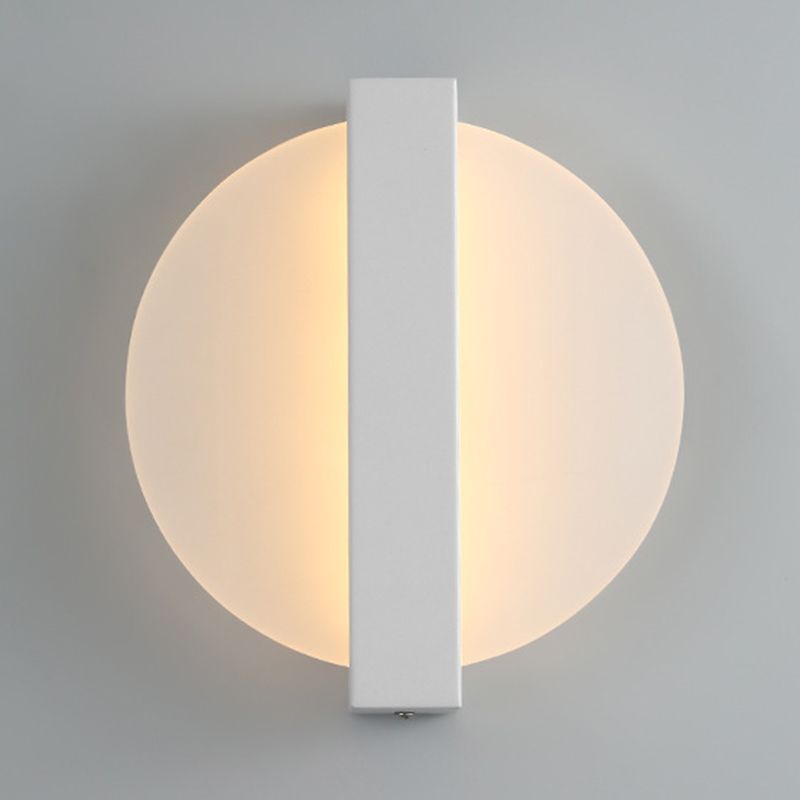 Single Contemporary Wall Mounted Sconce Brass/Black/White LED Wall Light for Bedroom