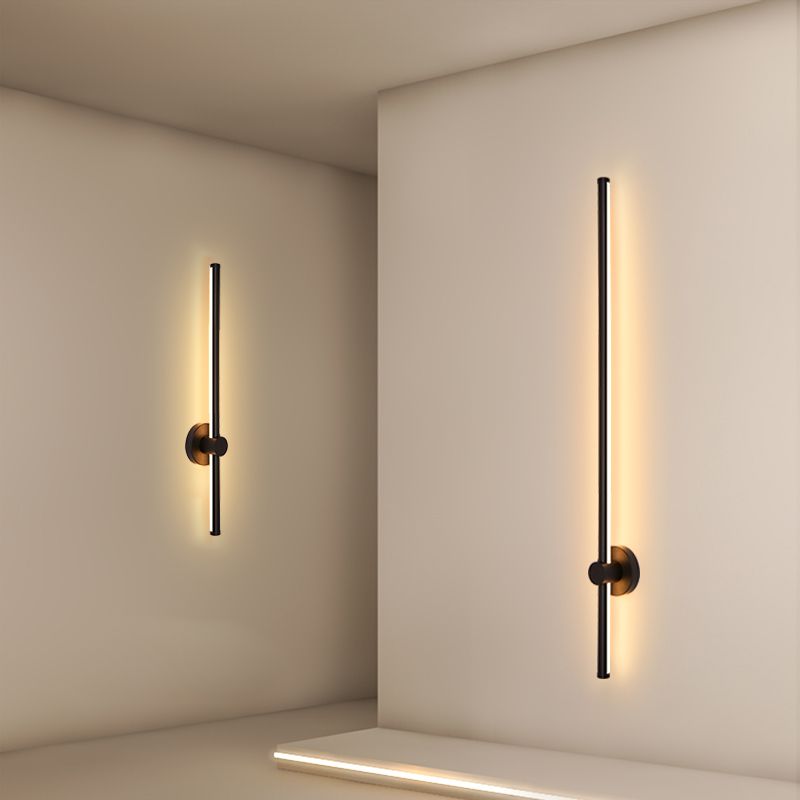 Metalen lineaire wandlicht SCONCES LED HEDENDAAGE WANDELEMUST LICHTBRIJFTE IN ZWART