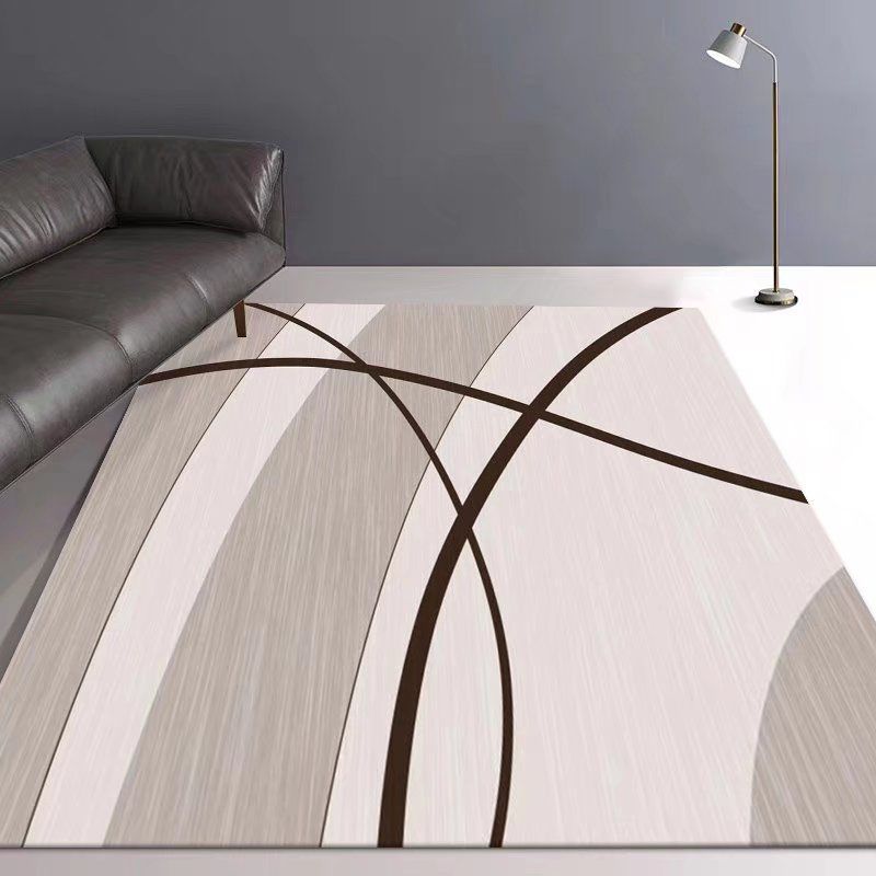 Grijs modern tapijt polyester geometrische print tapijt wasbaar tapijt voor woonkamer