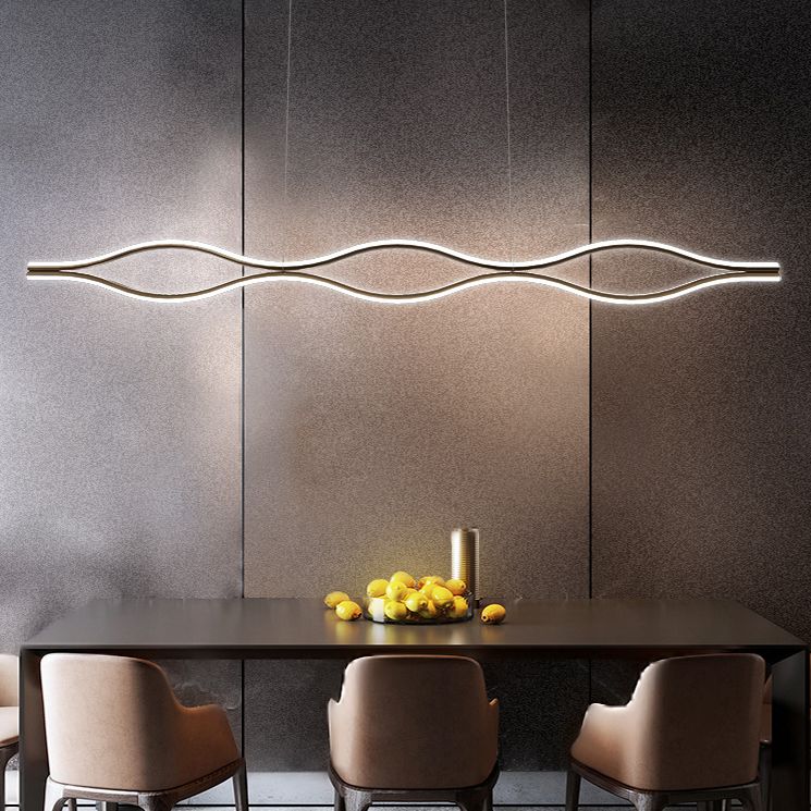 Lumo Curved Metal Island Light Light Modern Style Isola LED Light per sala da pranzo