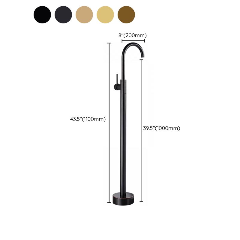 Modern Bathroom Faucet Floor Mounted Rod Handle Bathtub Faucet