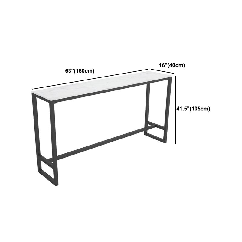 Modern 1/2/7 Pieces Bar Table Set Rectangle Stone Counter Table with Stools for Balcony