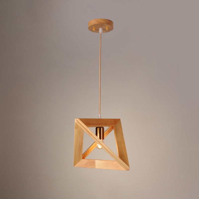 Dreiecks-Esszimmer Suspension anheizt helles Holz 1-Licht minimalistische Deckenbehandlung