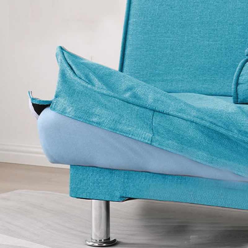 Washable Linen Contemporary Armless Sofa Convertible Sofa for Living Room