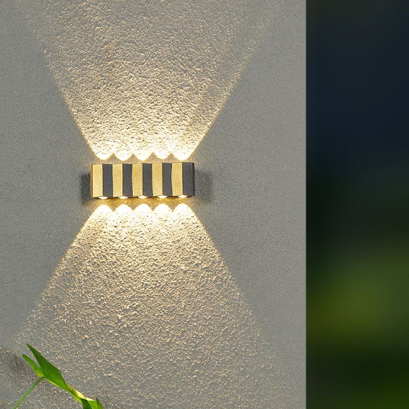 Black and Gold Wall Light Aluminum Modern LED Wall Flush Mount for Outdoors