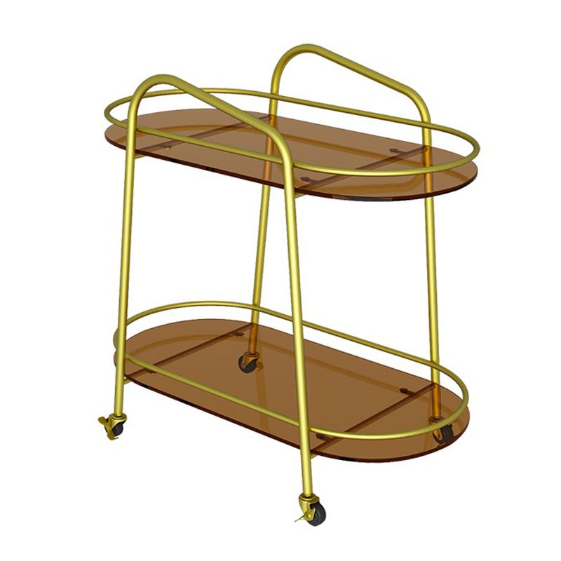 Modern Double Tier Corner Table Glass Side End Table with Storage