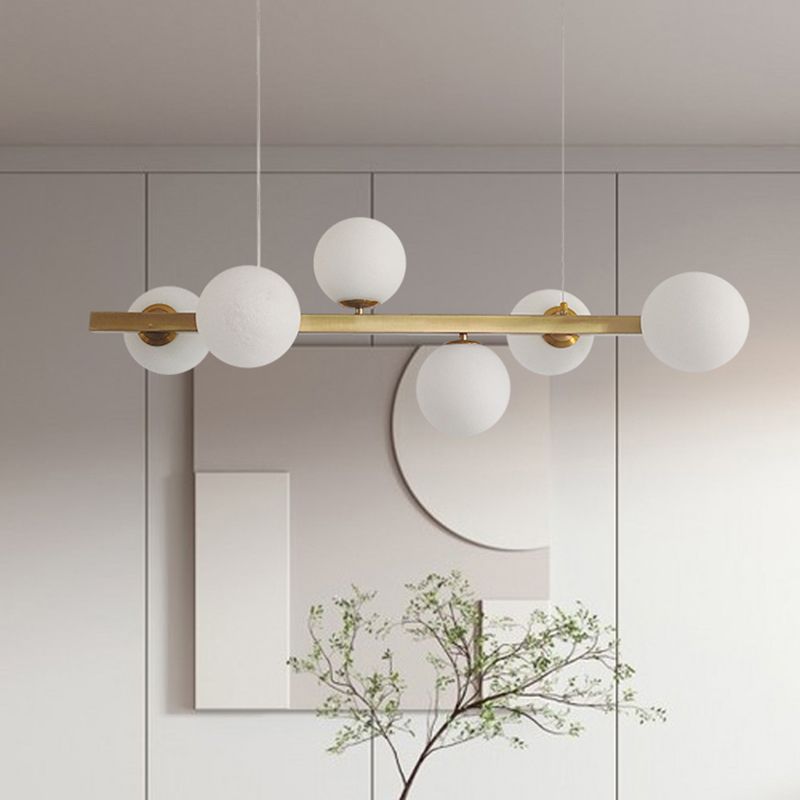 Nordic Style Hanging Lamp Ball Shape Island Light Fixture for Living Room