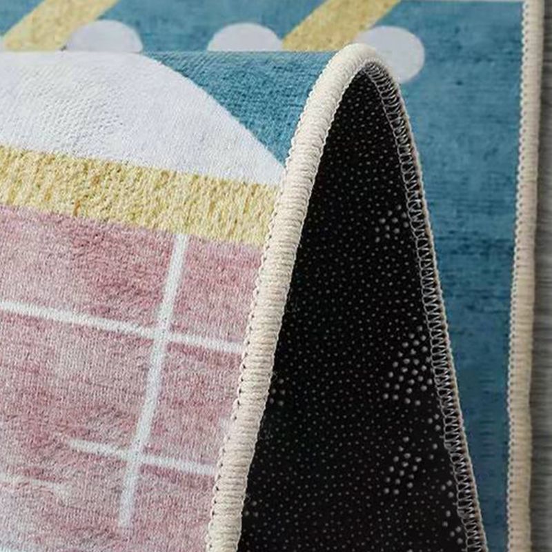 Light Gray Modern Rug Polyester Color Piece Rug Non-Slip Backing Rug for Home