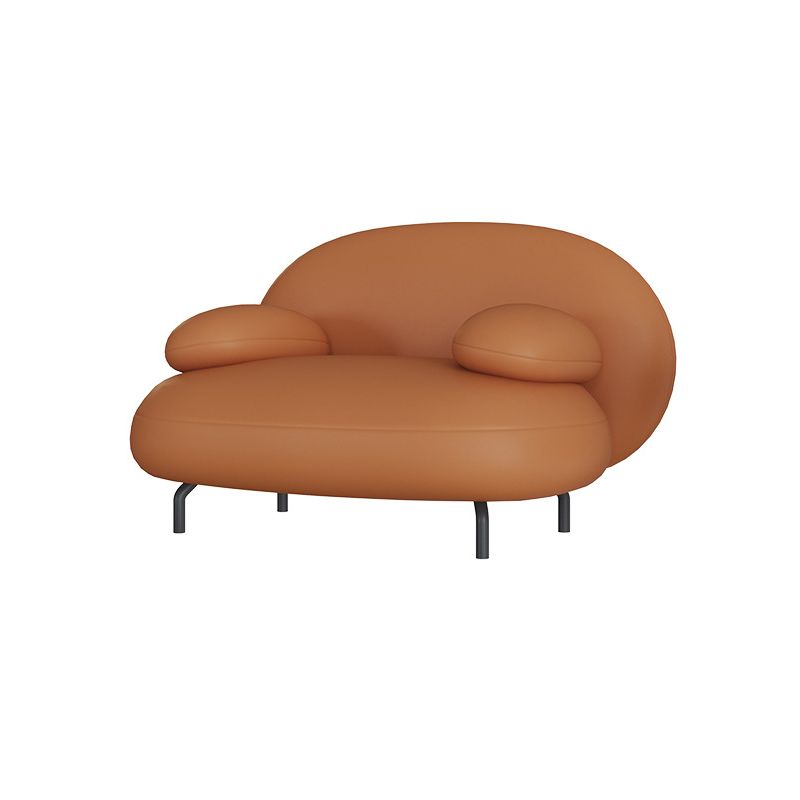 Contemporary Faux Leather Standard Settee Pillow Top Arm Tight Back Sofa