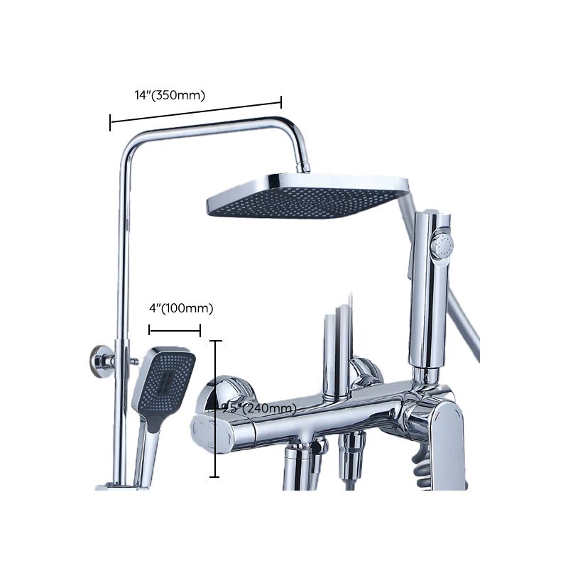 Adjustable Spray Pattern Shower System  Valve Included Brass Wall Mounted Shower Combo