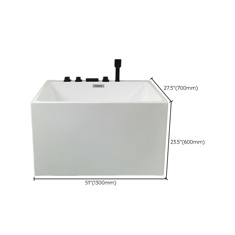 Back to Wall Soaking Bathtub Modern Antique Finish Rectangular Bath Tub