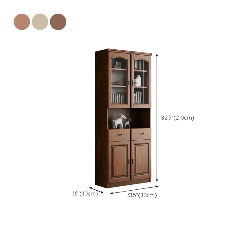 Grooves Handle Storage Cabinet Solid Wood Cabinet with Drawer