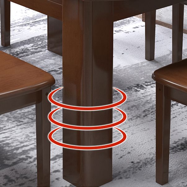 Mesa de comedor estándar moderna, mesa de comedor extensible de madera maciza con 4 patas