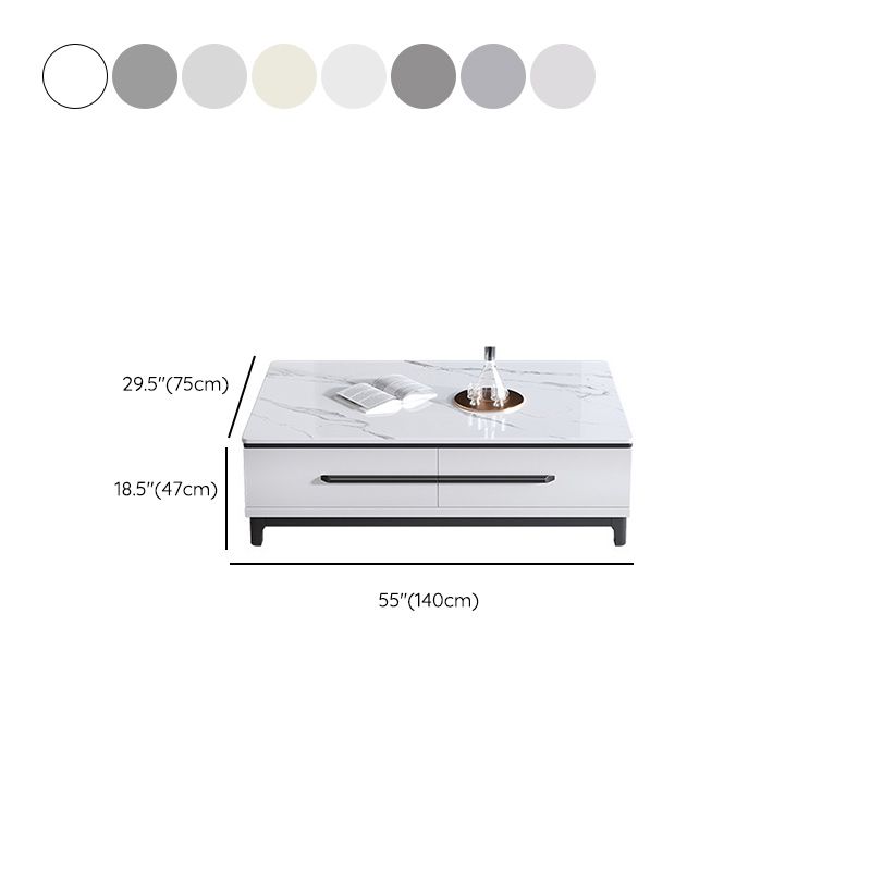 Contemporary Slate Coffee Table Single Rectangle Coffee Table with Storage