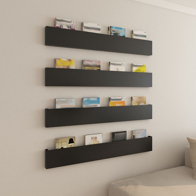 Closed Back Floating Bookshelf Contemporary Metal Bookcase with Shelves