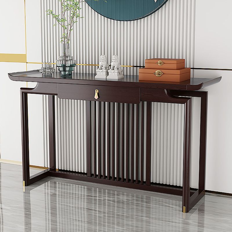 Rectangle Shape Contemporary Console Table Brown Wooden Console Sofa Table