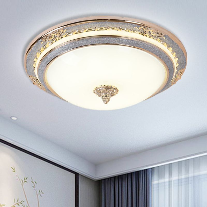 Crèmekleurige abrikozenplafondlamp komvormige eenvoud LED-inbouwverlichtingsarmatuur, diameter 14"/16"/19,5"