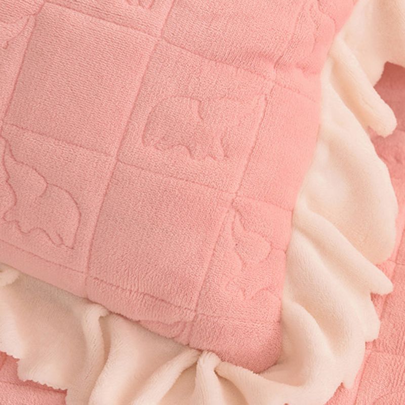Flannel Bed Sheet Set Breathable Pure Color Fade Resistant Soft Bed Sheet