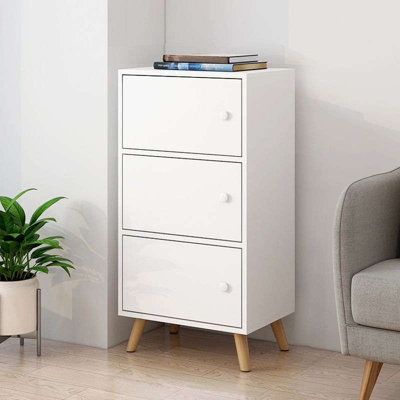 Minimalistic Rectangle Storage Cabinet with Wooden Knobs Doors
