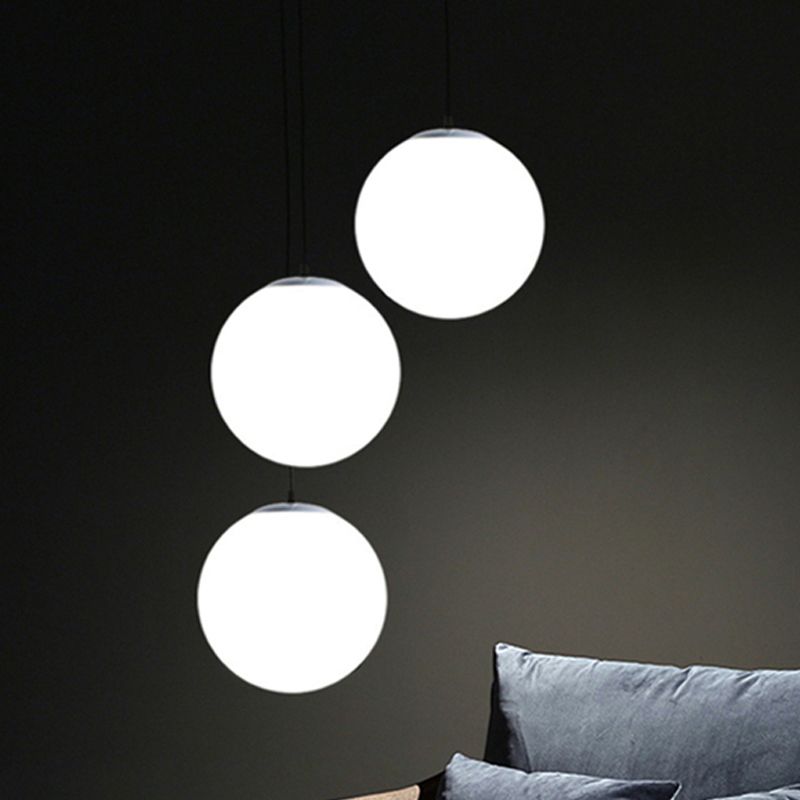 Ball Shape Hanging Light Fixture Glass Simple Hanging Pendant Light