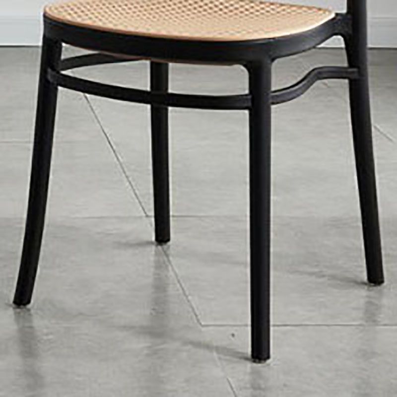 Contemporary Dining Side Chairs Matte Finish Plastic Open Back Chair