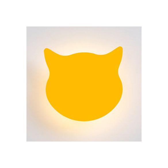 Dierenkitten hoofd muur sconce houten led sconce licht in snoep gekleurd voor kinderslaapkamer