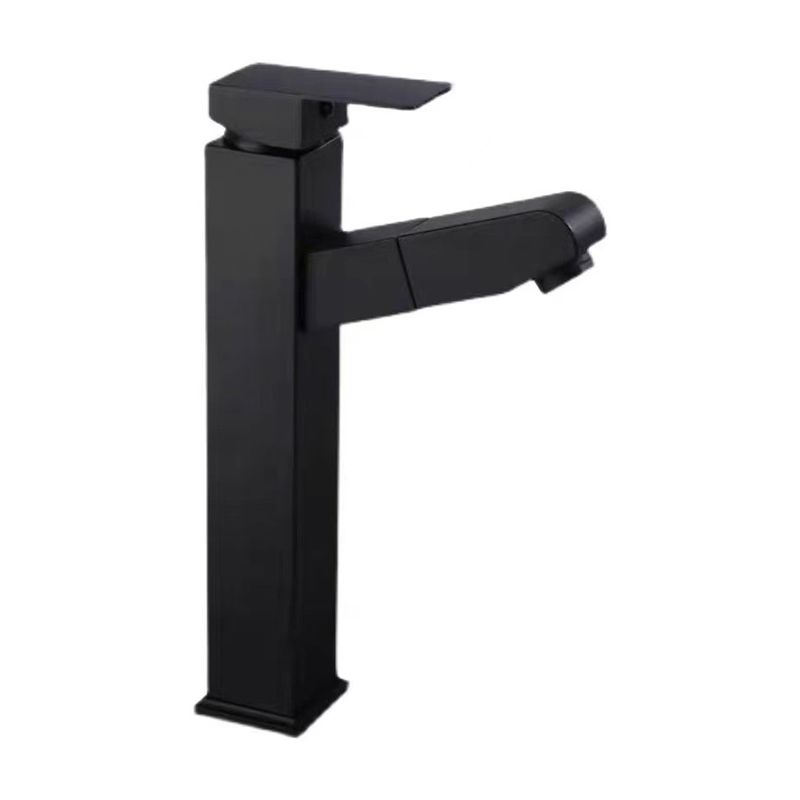 Lever Handle Faucet Contemporary Pull-out Faucet for Bathroom