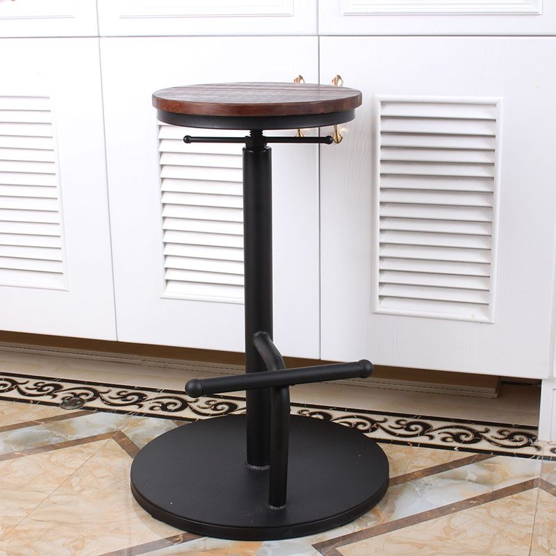 Modern Style Bar Chair with Adjustable Height Swivel Footrest Barstool for Counter Bar