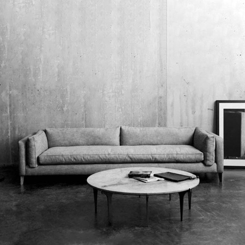 Living Room Slipcovered Sofa Pillow Top Arm Loose Back Sofa in Grey