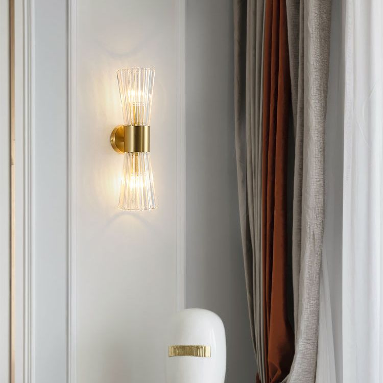 Postmodern Hourglass Shaped Wall Mounted Lights Crystal Glass Flush Mount Wall Sconce for Bedside