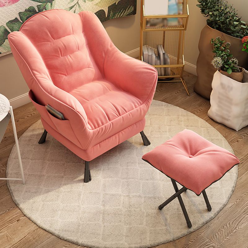 Sewn Pillow Back Arm Chair Sloped Arms Accent Chair,  27.56" W √ó 27.56" L √ó 33.46" H