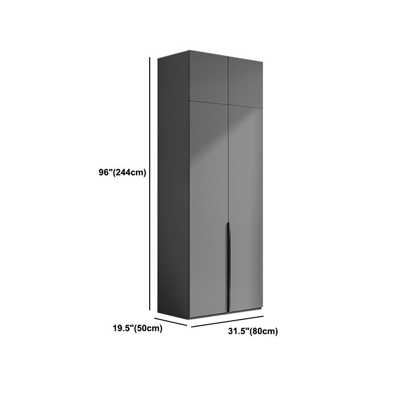 Gray Colour Wardrobe Armoire Wood Bedroom Wardrobe Closet with 1 Drawer