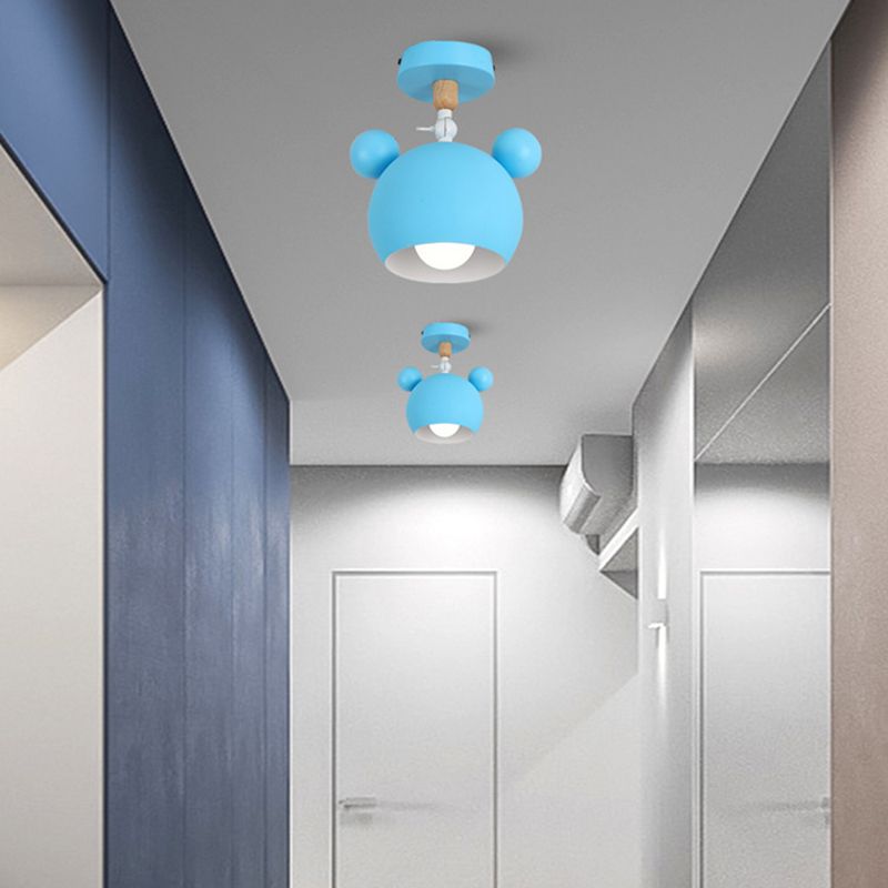 1 Light Mickey Ceiling Light Modern Macaron Style Metal Ceiling Lighting for Living Room