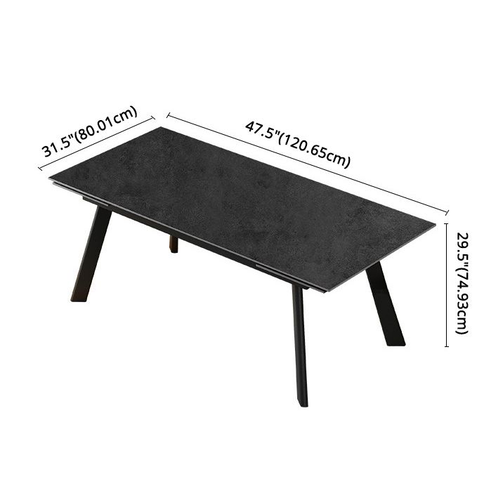 Modern de comedor plegable Juego de piedra sinterizada rectángica con 4 patas base de mesa de cocina formal