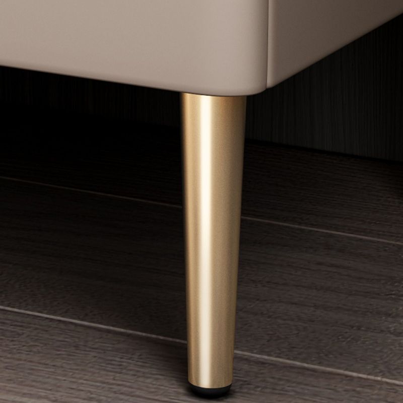 Classic Glam Accent Table Nightstand Stone Bedside Cabinet with Drawers