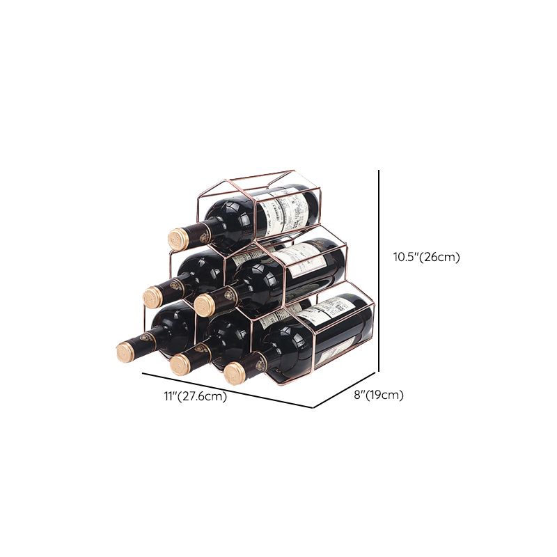 Contemporary Metal Wine Rack Bottle Tabletop Or Countertop Free-Stand Bottle Holder