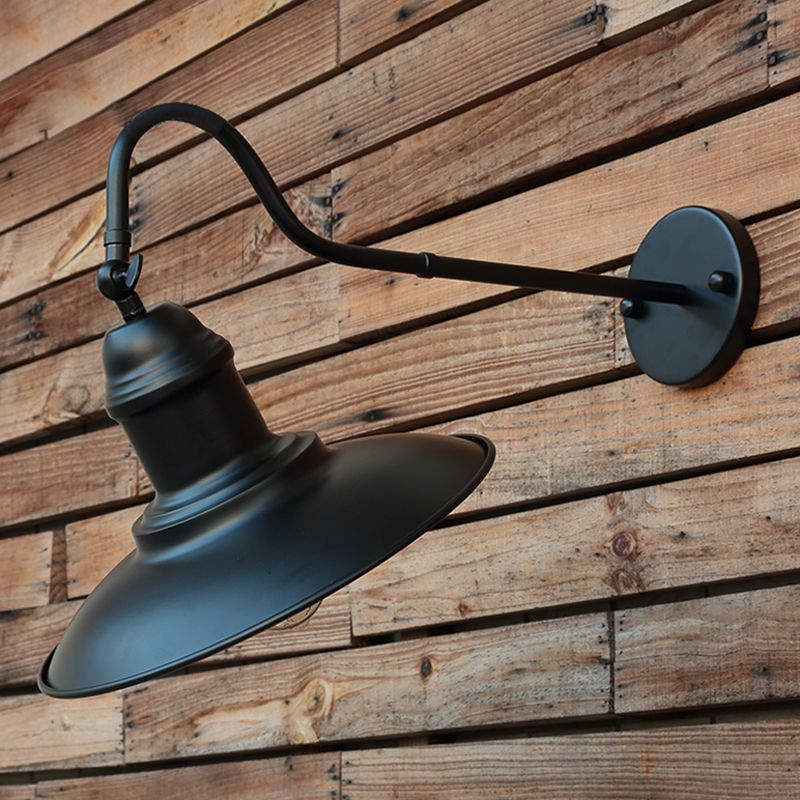 Lumo da parete in metallo sfumatura a parete industriale a parete singola lampada montata