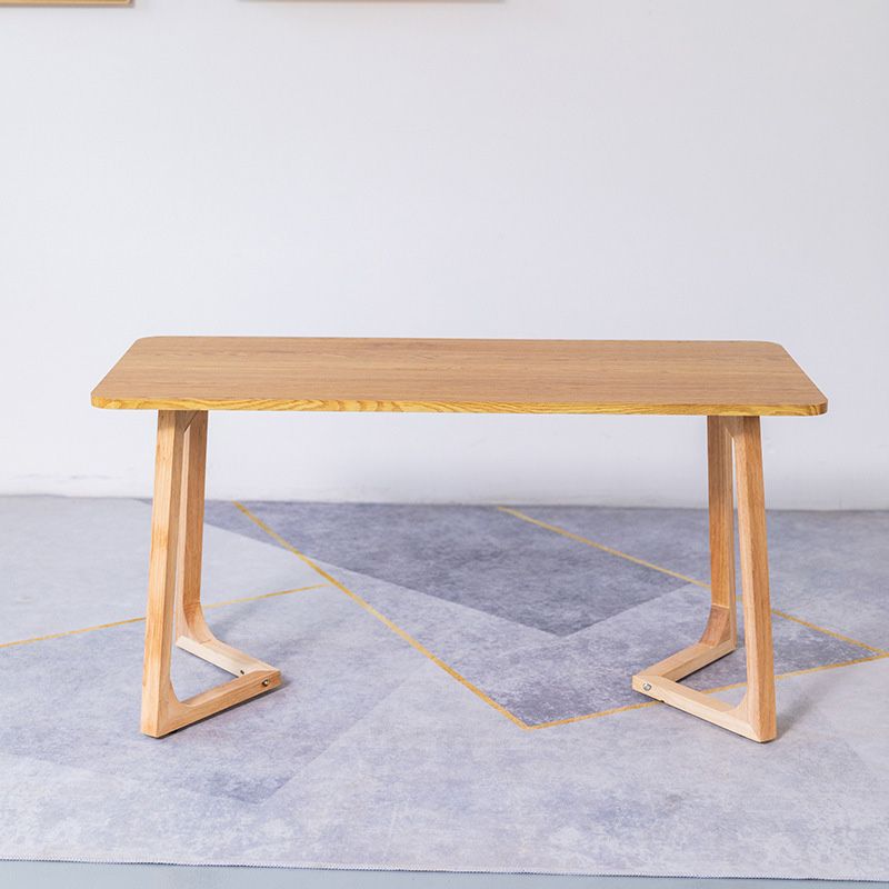 Sleigh Shaped Base Design Walnut/wood Rubber Wood Rectangular & Oval Coffee Table