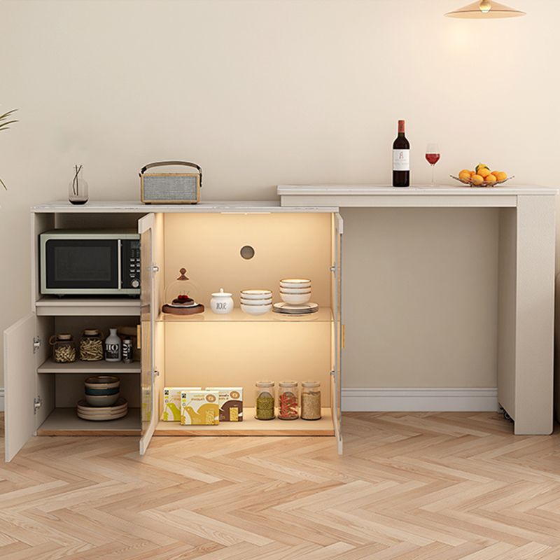 Modern Rectangle Bar Table Set 1/3 Pcs Rotatable Swivel Bar Table with Stools