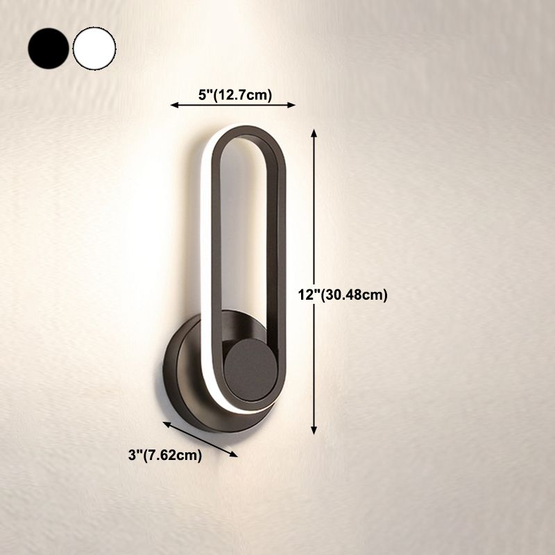 Oval Metal Wall Sconce Modern Style 1- Light Wall Mount Lighting