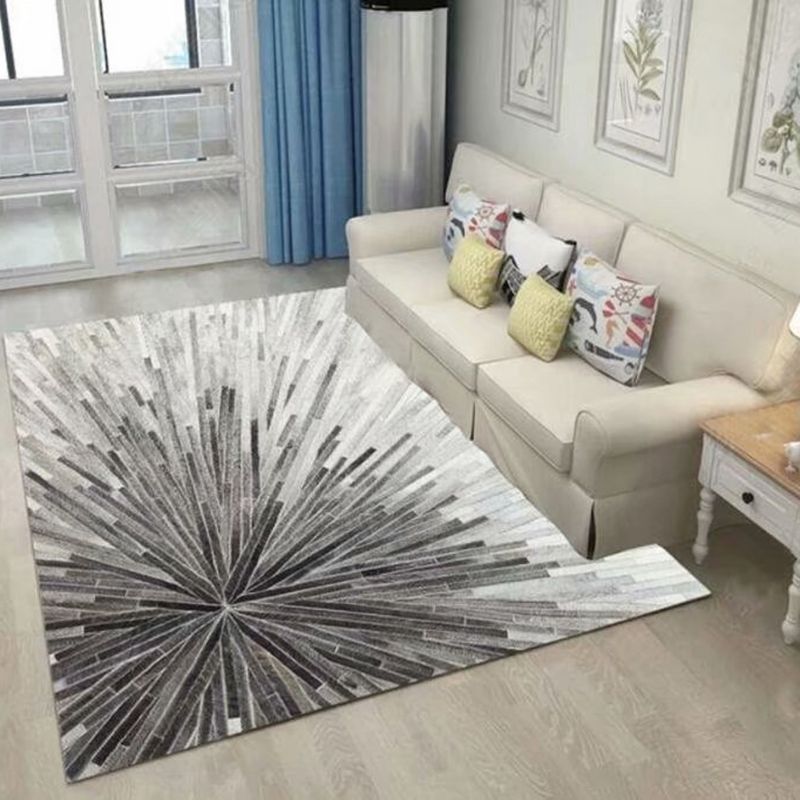 Orange Modern Rug Polyester Striped Area Rug Washable Rug for Home Decor