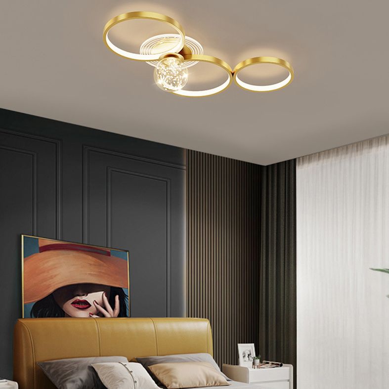 LED Flush Mount Ceiling Light Ringed Lighting for Coffee Shop Living Room Bedroom