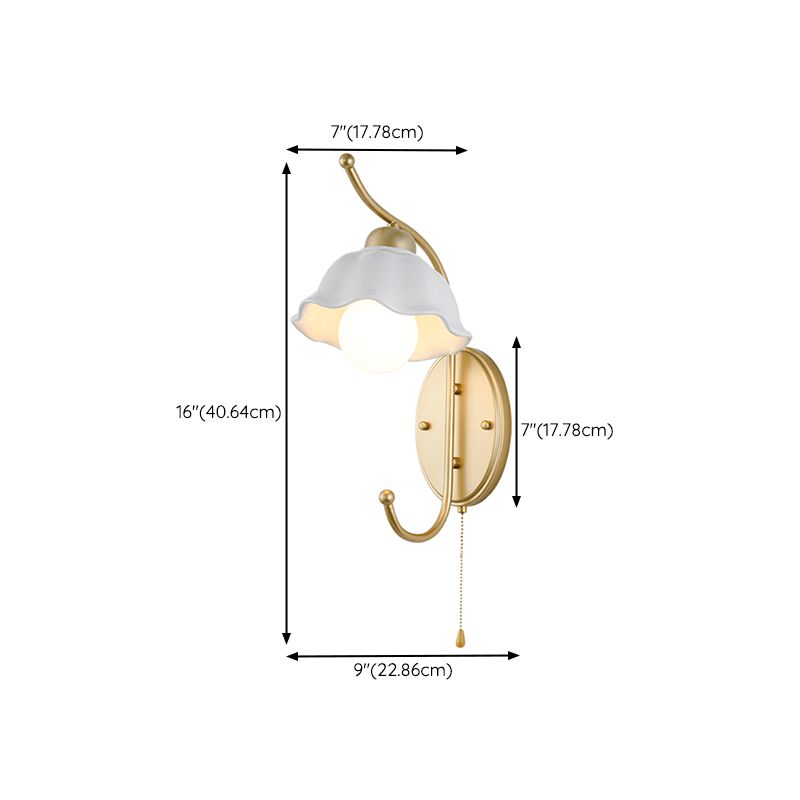 Modern Gold Vanity Lighting Ceramic Shade Wall Light Fixture for Bathroom
