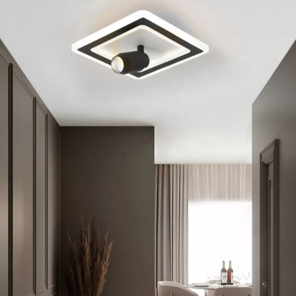 Montage semi-lutin à LED noir à LED noir dans le plafond de style créatif moderne