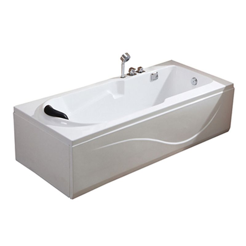 Modern Back to Wall Bathtub Rectangular Antique Finish Soaking Bath Tub