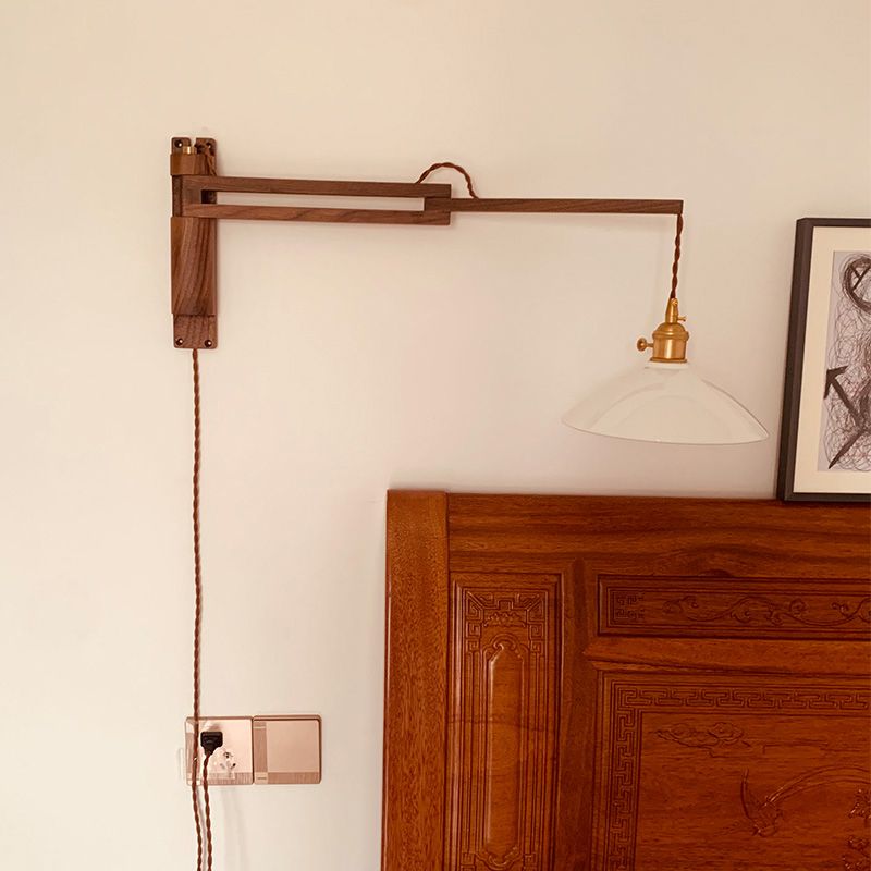 Éclairage de paroi de bras réglables en bois 1 luminaire mural d'éclairage luminaire