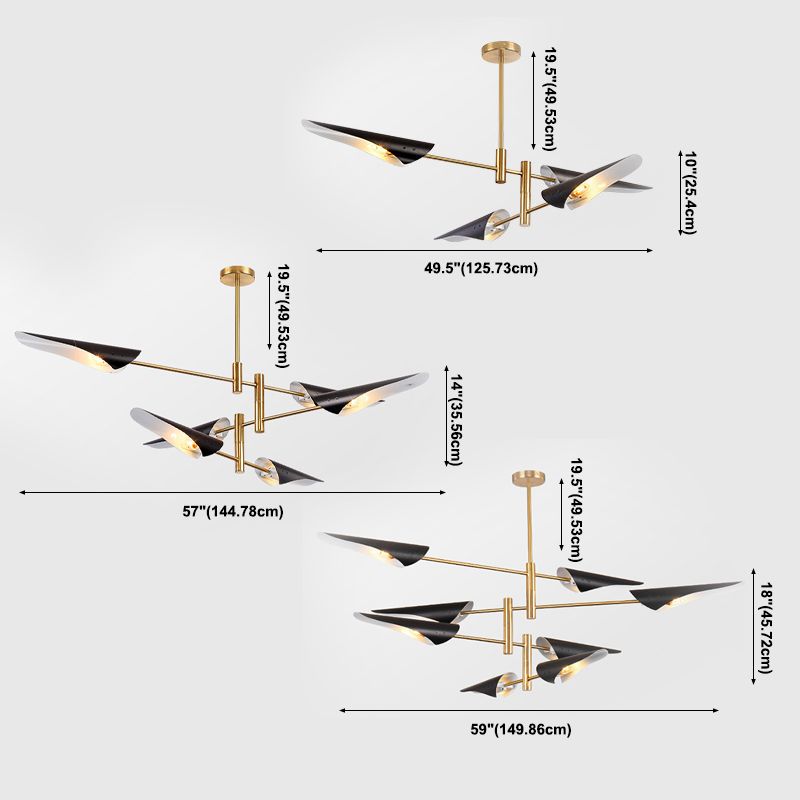 Moderner Stil Sputnik Kronleuchter Metall Multi -Light -Kronleuchter für Wohnzimmer