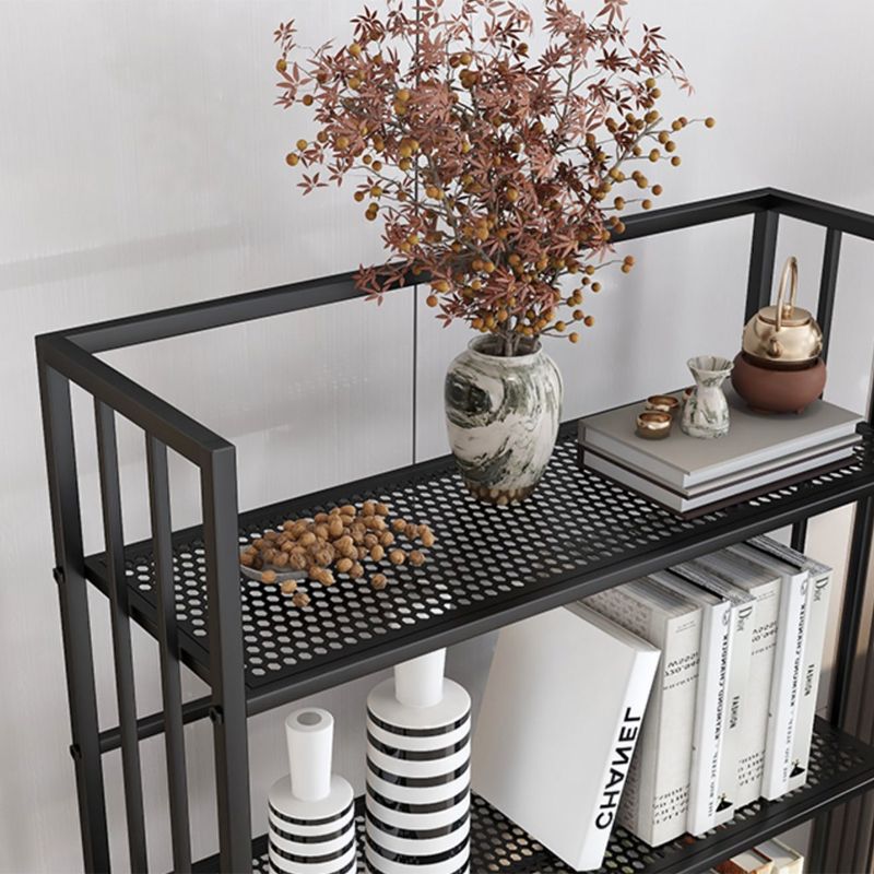 Metal Standard Bookcase Modern Open Back Bookshelf with Shelves