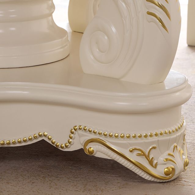 Table ronde victorienne en bois massif avec base de piédestal